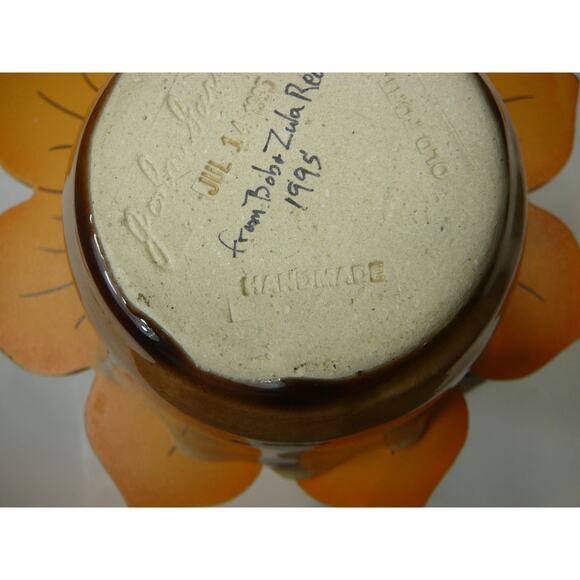 Vintage John Garrou Pottery Apple Baker Old Port N.C  1995 signed - Picture 5 of 7